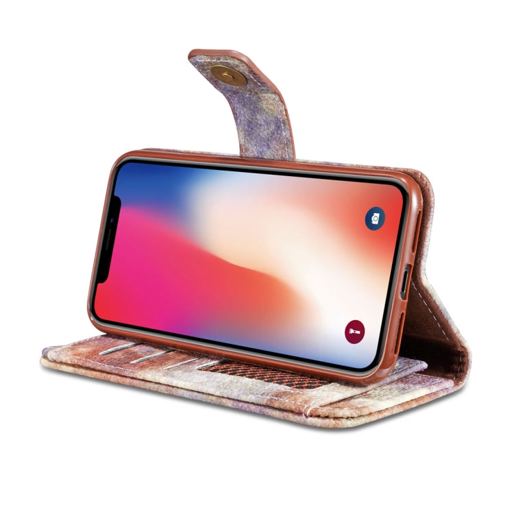 For iPhone X / XS Retro Literary Forest Series Horizontal Flip Leather Case with Holder & Card Slot & Wallet & Photo Frame
