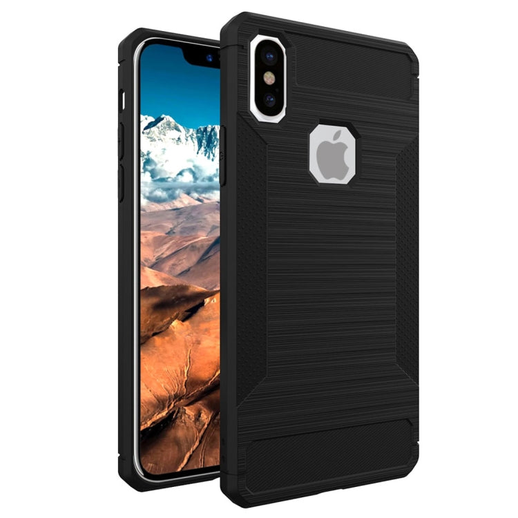 For iPhone X / XS Brushed Texture TPU Anti-slip Soft Protective Case