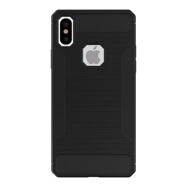 For iPhone X / XS Brushed Texture TPU Anti-slip Soft Protective Case