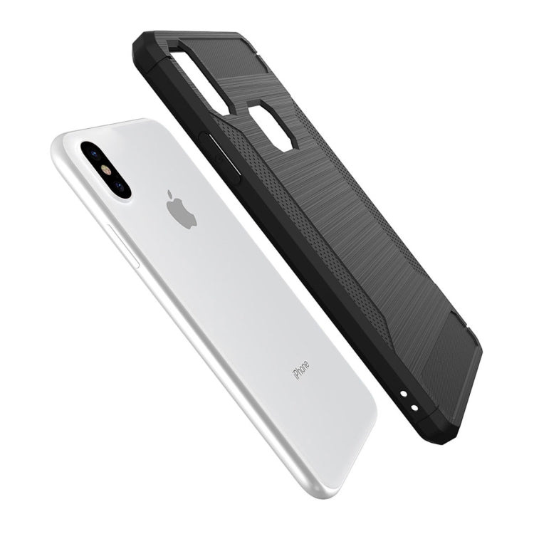 For iPhone X / XS Brushed Texture TPU Anti-slip Soft Protective Case