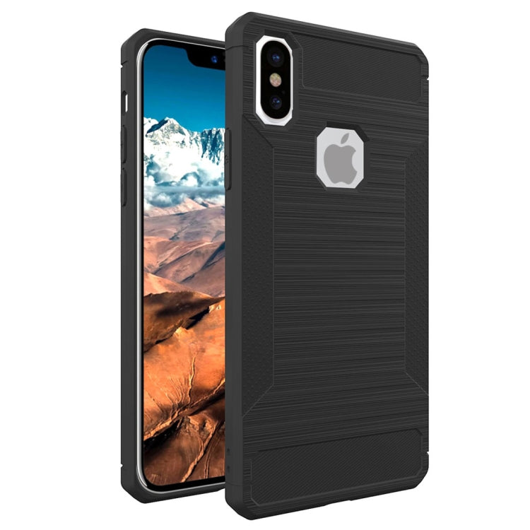 For iPhone X / XS Brushed Texture TPU Anti-slip Soft Protective Case