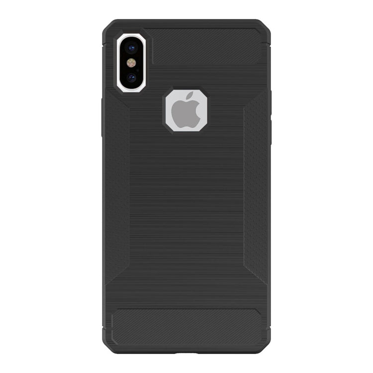 For iPhone X / XS Brushed Texture TPU Anti-slip Soft Protective Case