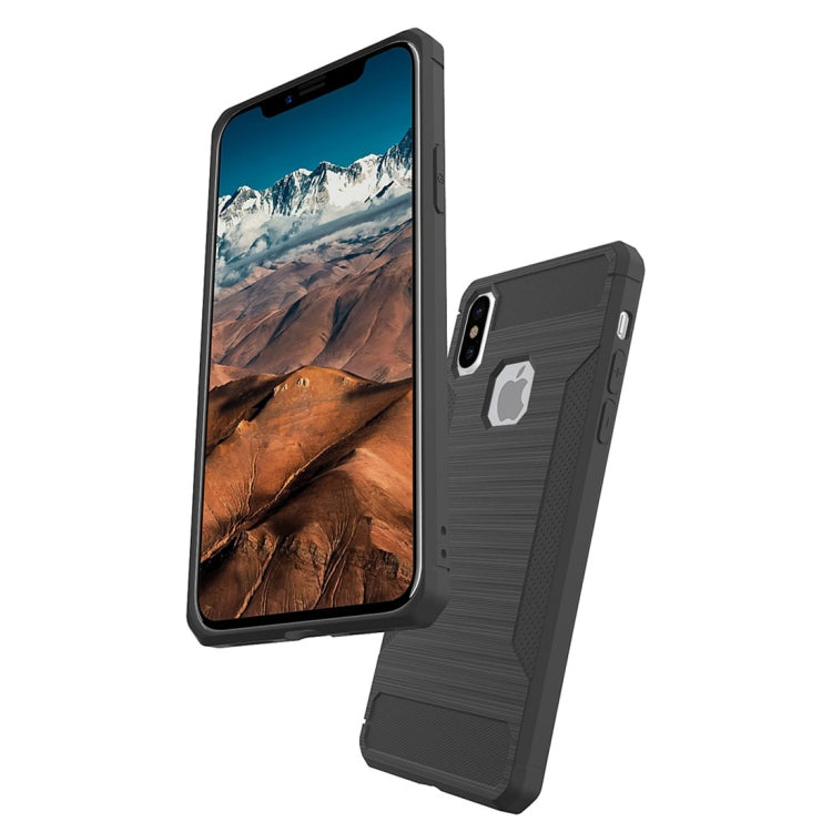 For iPhone X / XS Brushed Texture TPU Anti-slip Soft Protective Case