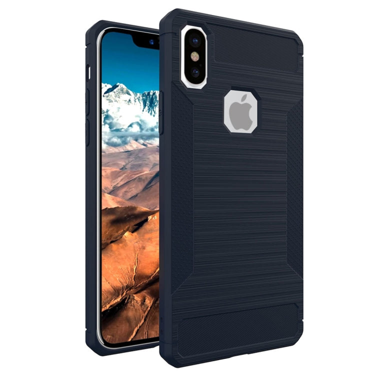 For iPhone X / XS Brushed Texture TPU Anti-slip Soft Protective Case
