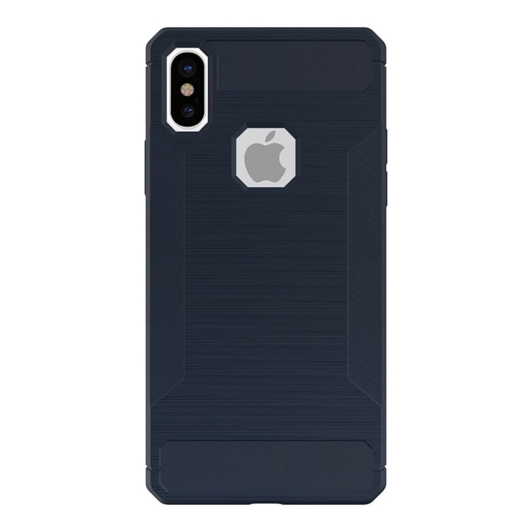 For iPhone X / XS Brushed Texture TPU Anti-slip Soft Protective Case