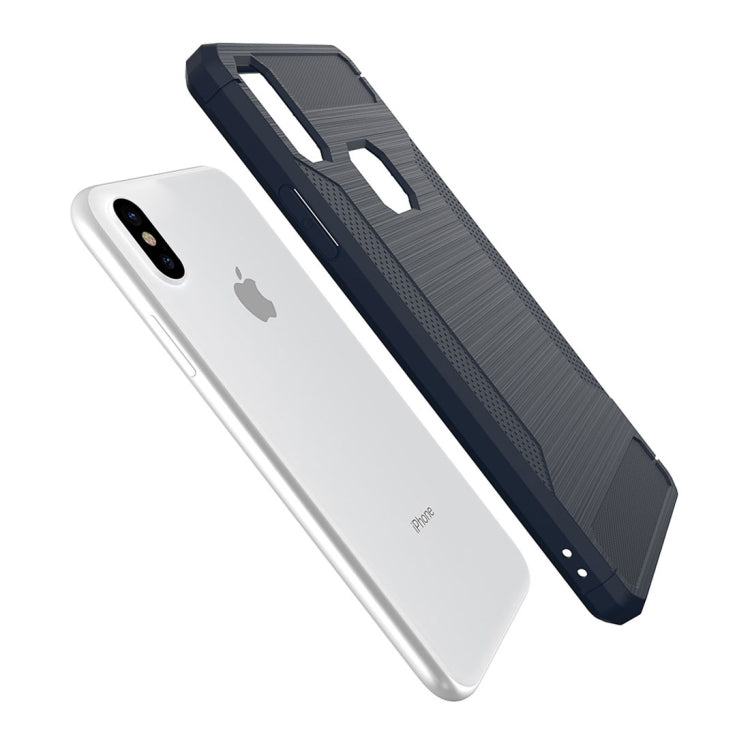 For iPhone X / XS Brushed Texture TPU Anti-slip Soft Protective Case