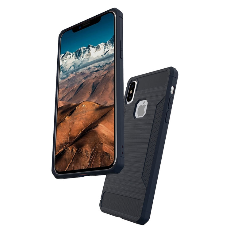 For iPhone X / XS Brushed Texture TPU Anti-slip Soft Protective Case