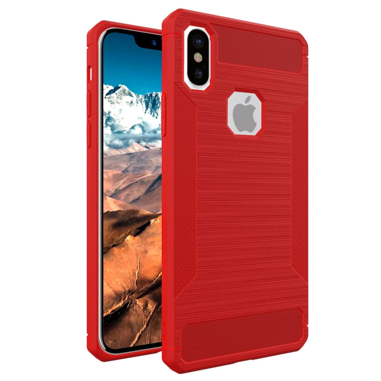 For iPhone X / XS Brushed Texture TPU Anti-slip Soft Protective Case