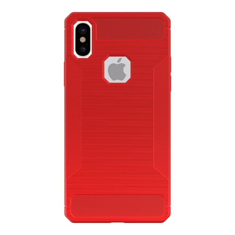 For iPhone X / XS Brushed Texture TPU Anti-slip Soft Protective Case