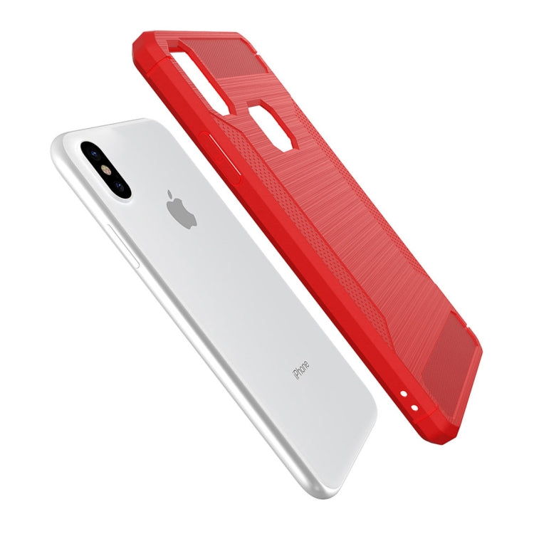 For iPhone X / XS Brushed Texture TPU Anti-slip Soft Protective Case
