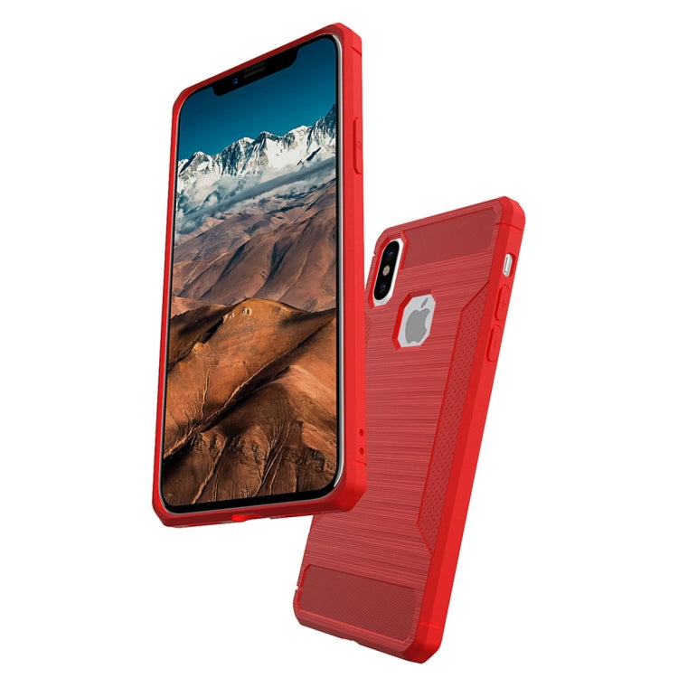 For iPhone X / XS Brushed Texture TPU Anti-slip Soft Protective Case