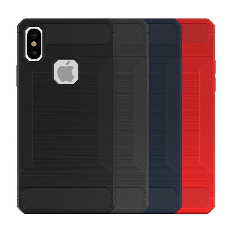 For iPhone X / XS Brushed Texture TPU Anti-slip Soft Protective Case