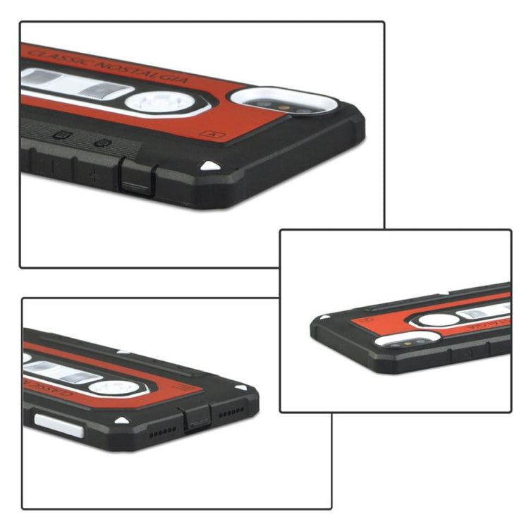 For iPhone X / XS Nostalgic Tape Style TPU+PC Protective Back Case