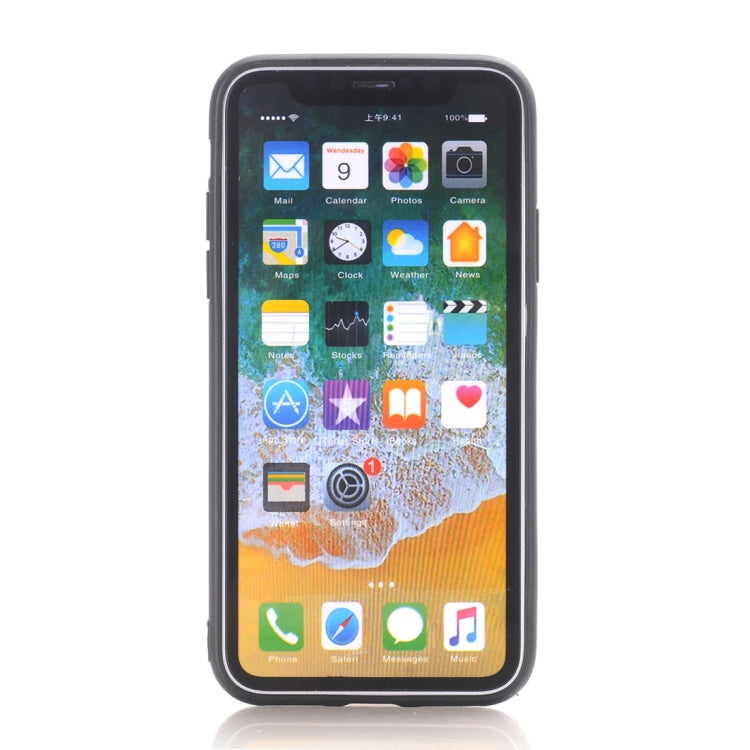 For iPhone X / XS Plain Weave Texture Leather Surface Protective Back Cover Case