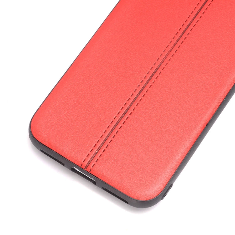 For iPhone X / XS Plain Weave Texture Leather Surface Protective Back Cover Case