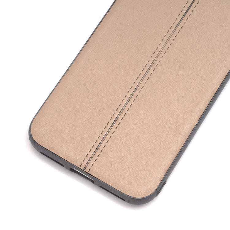 For iPhone X / XS Plain Weave Texture Leather Surface Protective Back Cover Case
