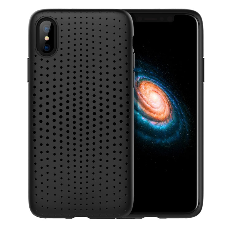 For iPhone X / XS ROCK Mesh Style TPU Breathable Soft Protective Back Cover Case