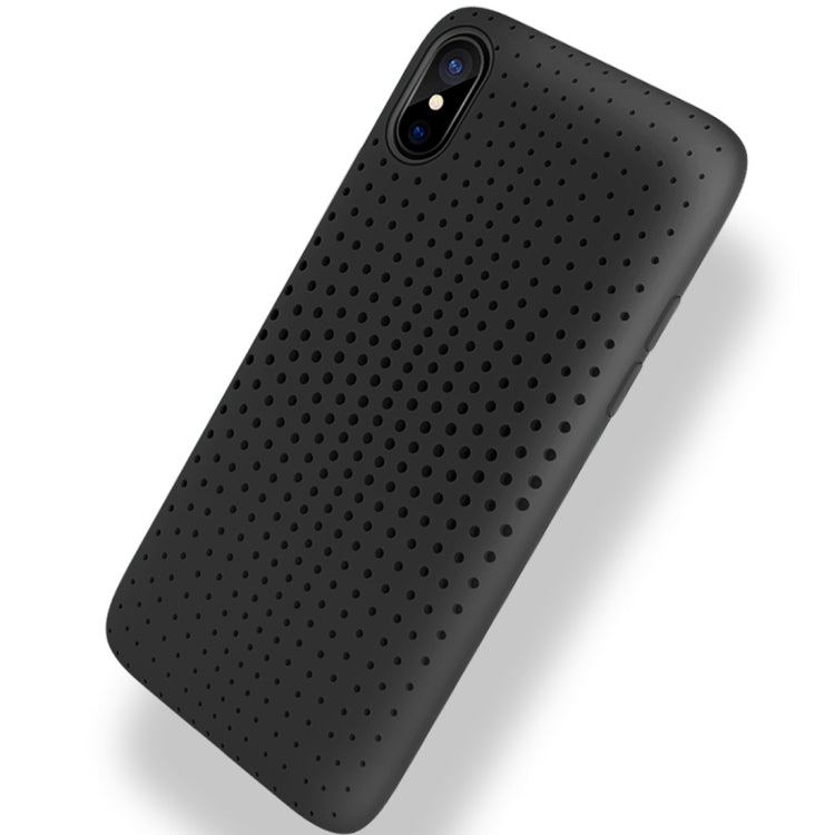 For iPhone X / XS ROCK Mesh Style TPU Breathable Soft Protective Back Cover Case