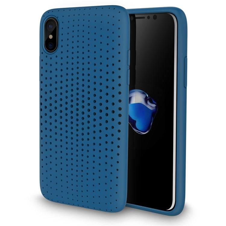 For iPhone X / XS ROCK Mesh Style TPU Breathable Soft Protective Back Cover Case