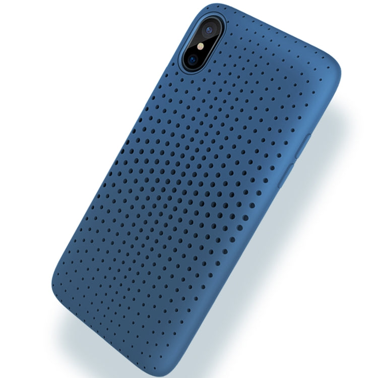 For iPhone X / XS ROCK Mesh Style TPU Breathable Soft Protective Back Cover Case