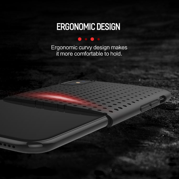 For iPhone X / XS ROCK Mesh Style TPU Breathable Soft Protective Back Cover Case