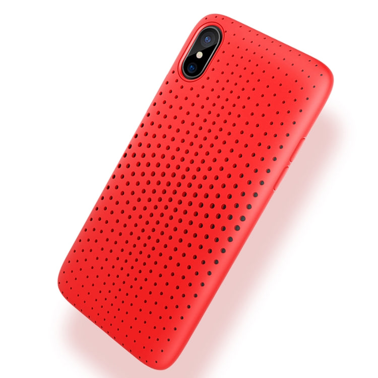 For iPhone X / XS ROCK Mesh Style TPU Breathable Soft Protective Back Cover Case