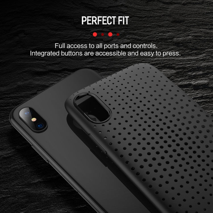 For iPhone X / XS ROCK Mesh Style TPU Breathable Soft Protective Back Cover Case