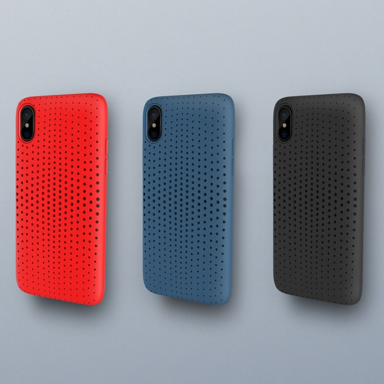 For iPhone X / XS ROCK Mesh Style TPU Breathable Soft Protective Back Cover Case