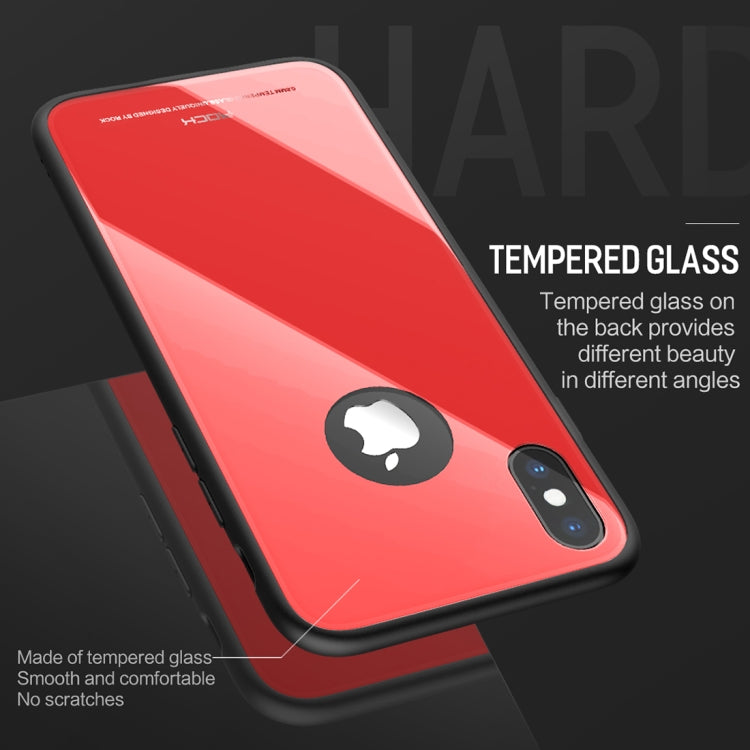For iPhone X / XS ROCK Dropproof Tempered Glass Surface Protective Cover(Black)