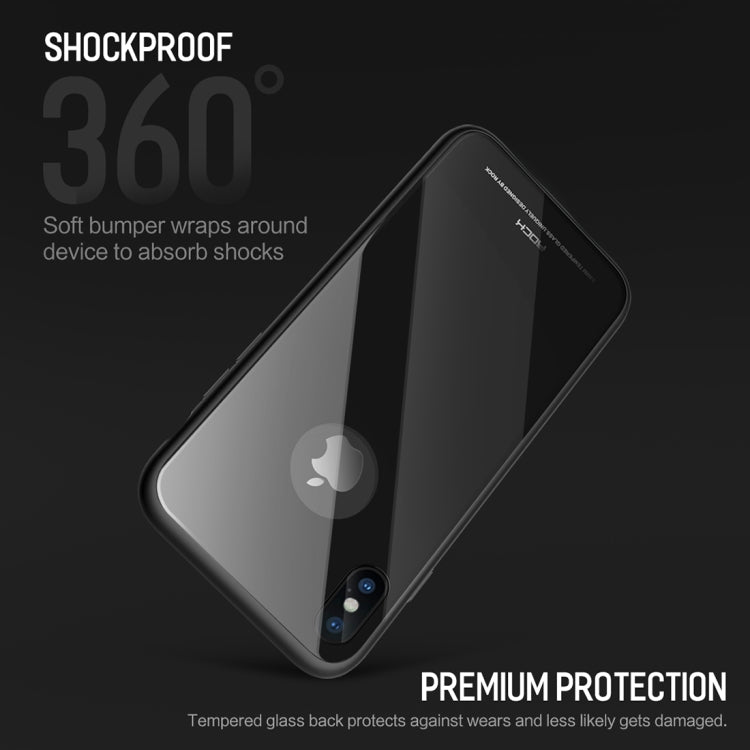 For iPhone X / XS ROCK Dropproof Tempered Glass Surface Protective Cover(Black)