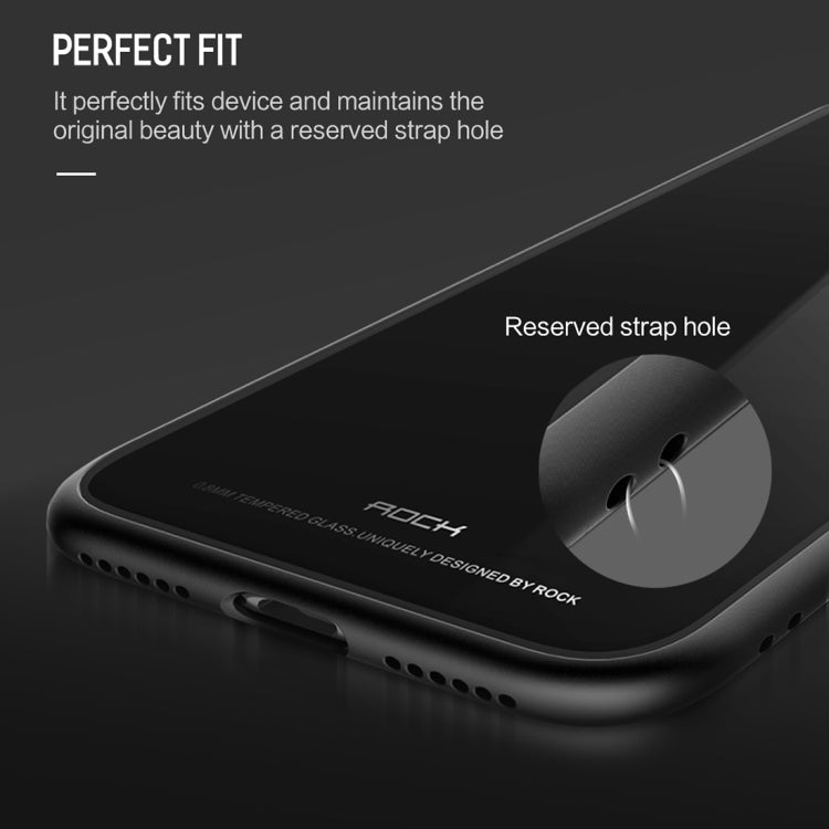 For iPhone X / XS ROCK Dropproof Tempered Glass Surface Protective Cover(Black)