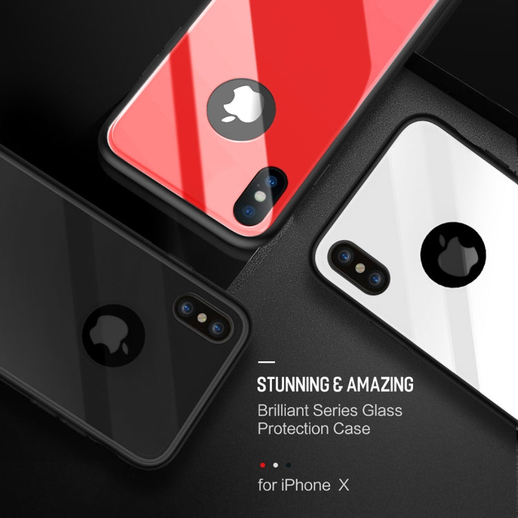 For iPhone X / XS ROCK Dropproof Tempered Glass Surface Protective Cover(Black)
