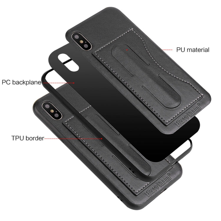For iPhone X / XS Fierre Shann Full Coverage Protective Leather Case with Holder & Card Slot