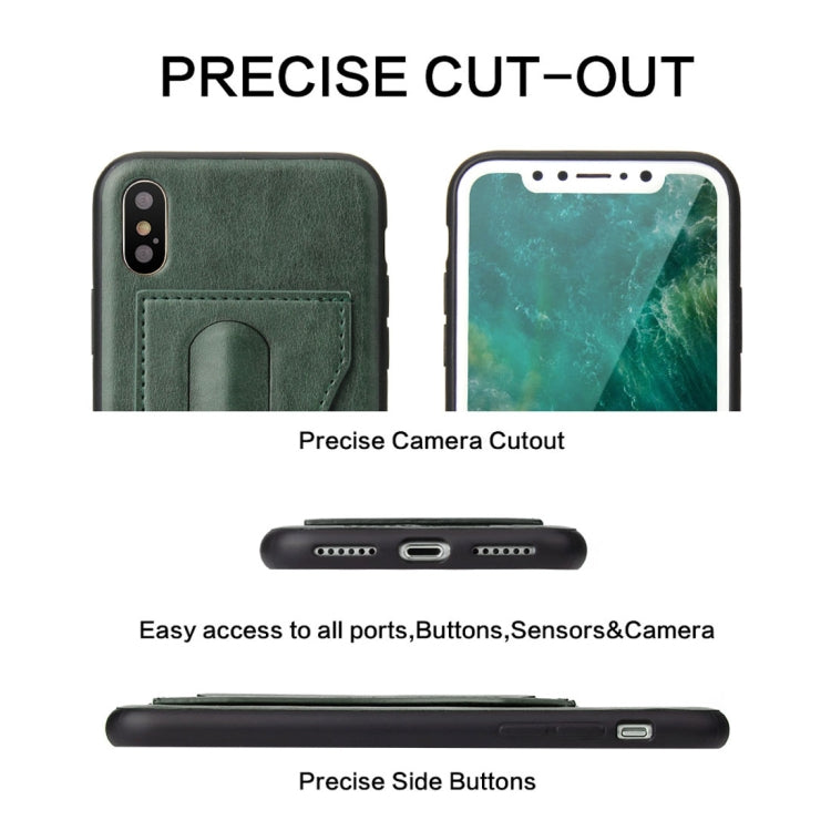 For iPhone X / XS Fierre Shann Full Coverage Protective Leather Case with Holder & Card Slot