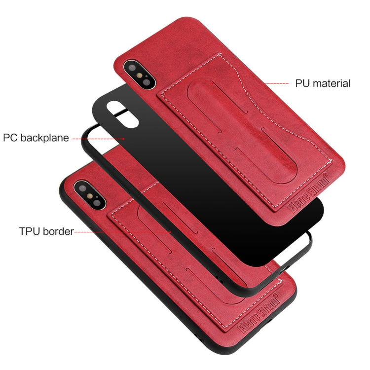 For iPhone X / XS Fierre Shann Full Coverage Protective Leather Case with Holder & Card Slot