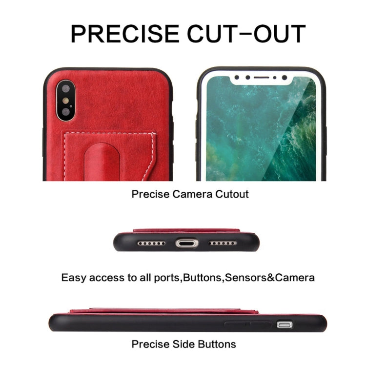 For iPhone X / XS Fierre Shann Full Coverage Protective Leather Case with Holder & Card Slot