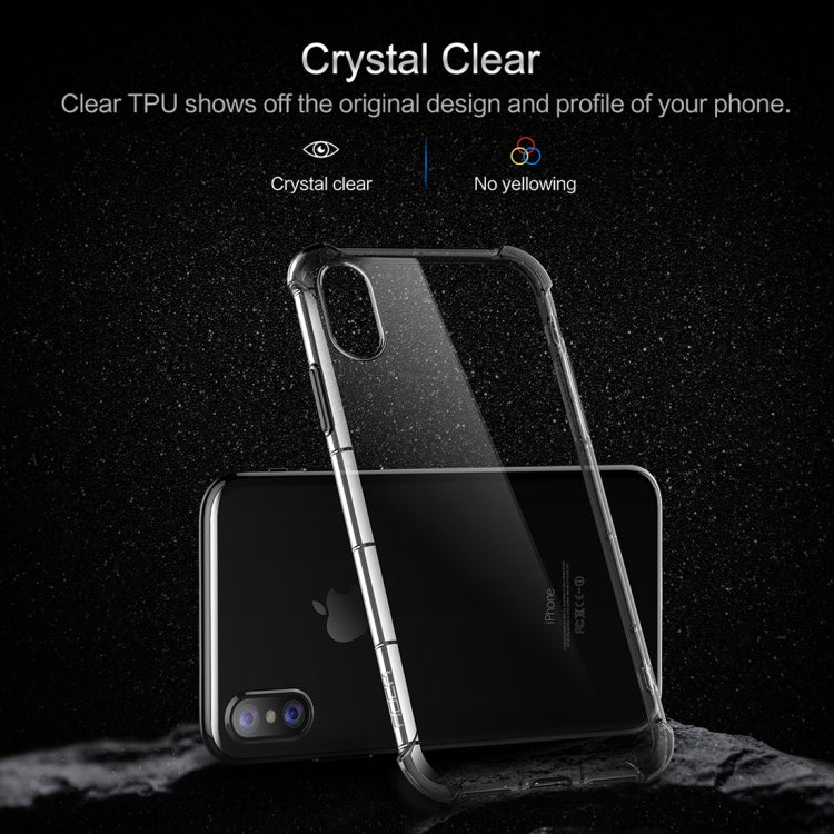 For iPhone X / XS ROCK Fence S Series Shockproof TPU Protection Case(Black)