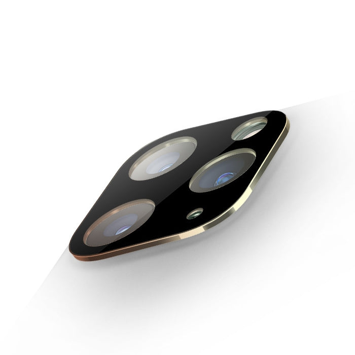 For iPhone X / XS / XS Max 3-lens Style Metal Rear Camera Lens Protector Film(Gold)
