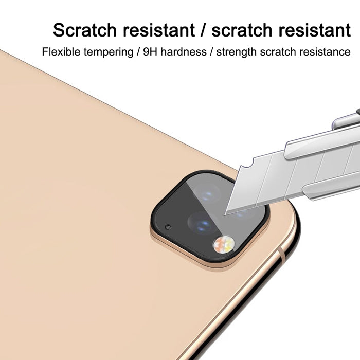 For iPhone X / XS / XS Max 3-lens Style Metal Rear Camera Lens Protector Film(Gold)