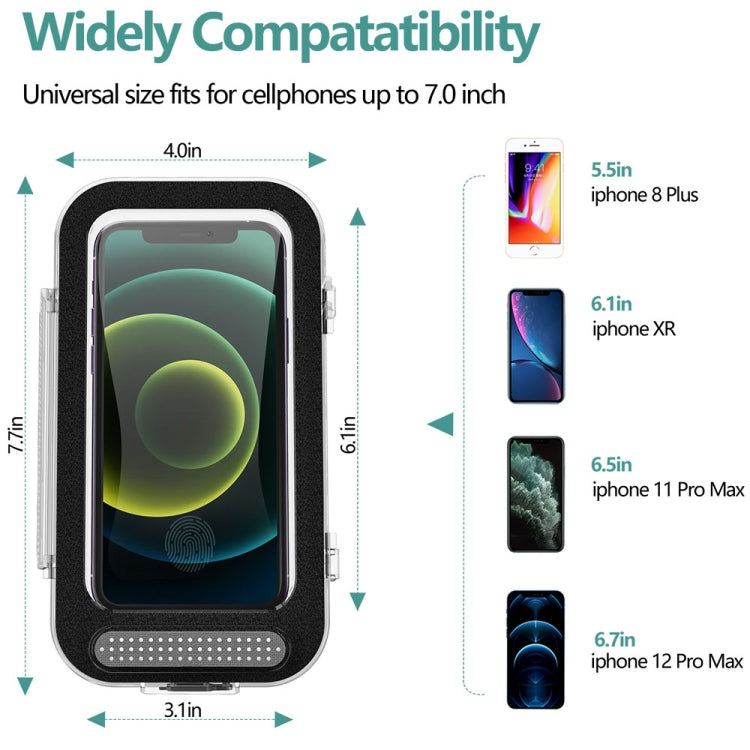 For iPhone 11 Pro Bathroom Waterproof Phone Case for iPhone 12 / 11 / X / 8 / 7 Series, 5.5-7.0 inch Cellphones (Transparent)