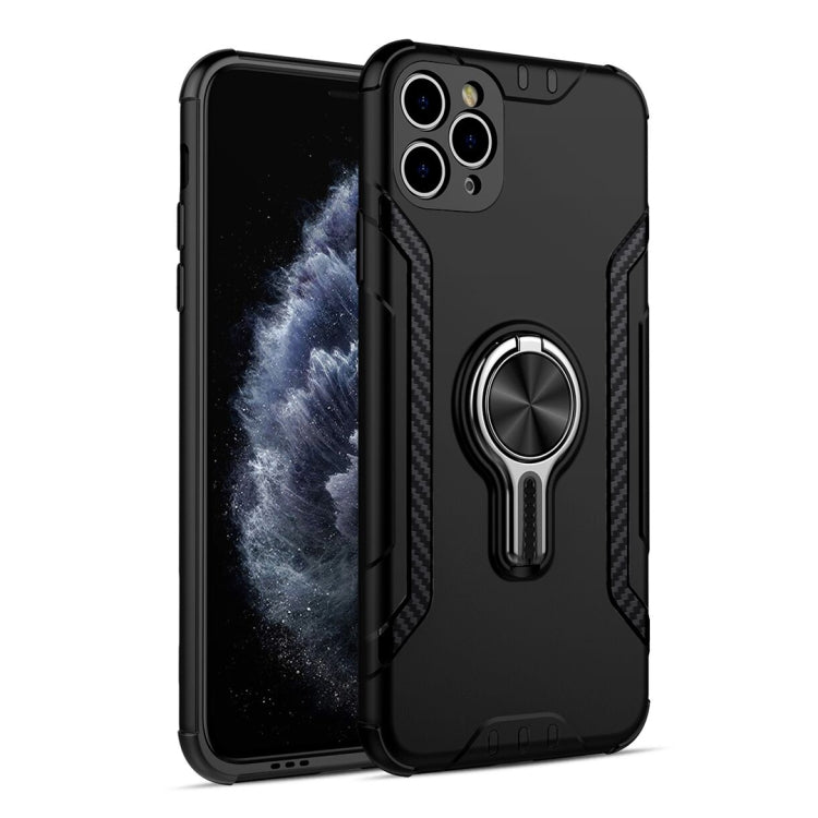 For iPhone 11 Pro Max Metal Ring Holder 360 Degree Rotating TPU + PC Protective Case
