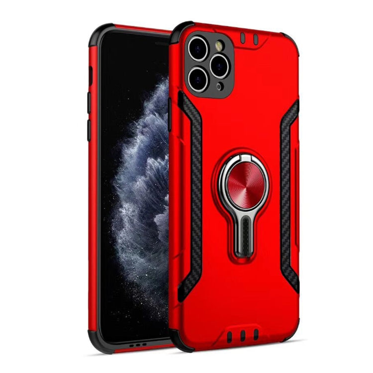 For iPhone 11 Pro Max Metal Ring Holder 360 Degree Rotating TPU + PC Protective Case