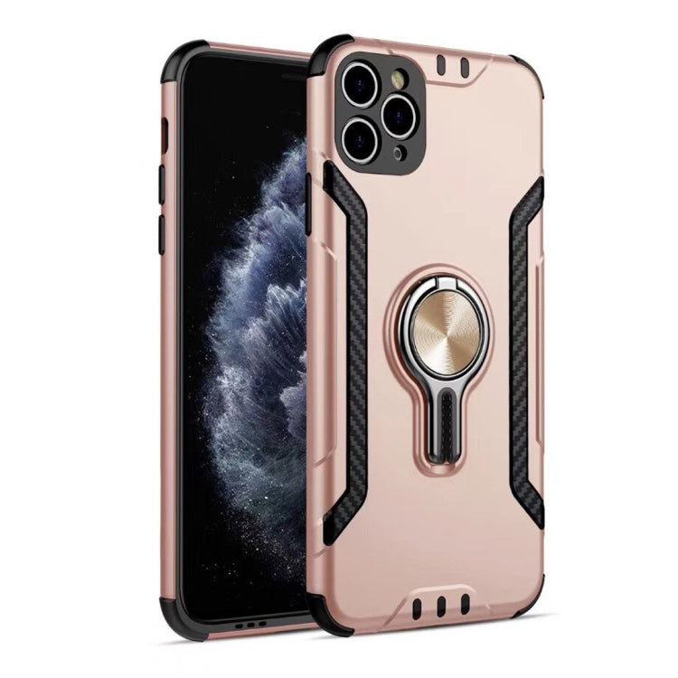 For iPhone 11 Pro Max Metal Ring Holder 360 Degree Rotating TPU + PC Protective Case