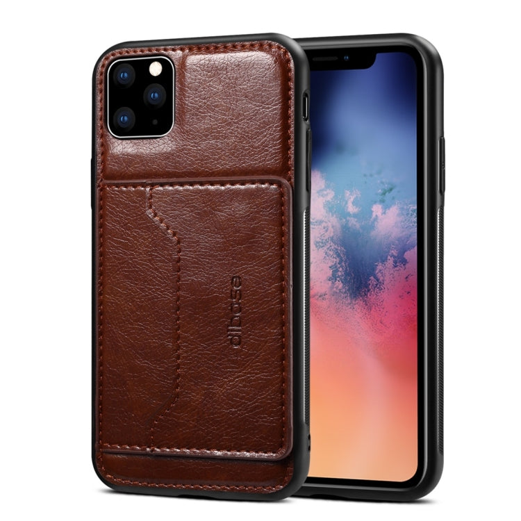 For iPhone 11 Pro Max Dibase TPU + PC + PU Crazy Horse Texture Protective Case with Holder & Card Slots