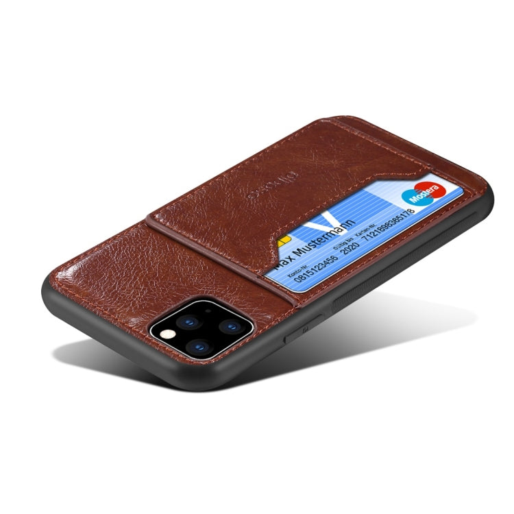 For iPhone 11 Pro Max Dibase TPU + PC + PU Crazy Horse Texture Protective Case with Holder & Card Slots