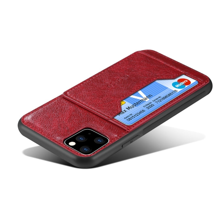 For iPhone 11 Pro Max Dibase TPU + PC + PU Crazy Horse Texture Protective Case with Holder & Card Slots