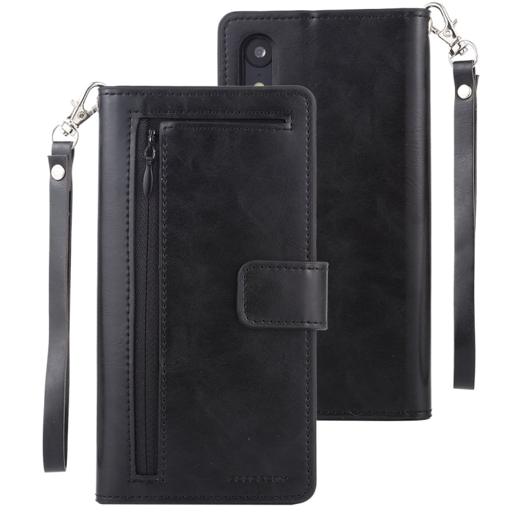 For iPhone XR GOOSPERY DETACHABLE DIARY Horizontal Flip Leather Case with Holder & Card Slots & Zipper & Wallet