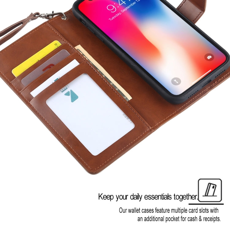 For iPhone XR GOOSPERY DETACHABLE DIARY Horizontal Flip Leather Case with Holder & Card Slots & Zipper & Wallet