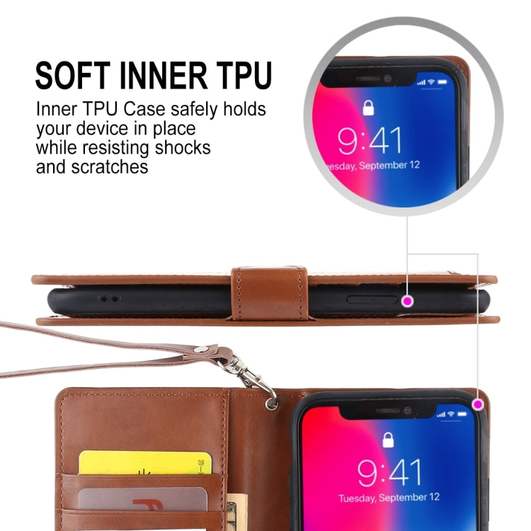 For iPhone XR GOOSPERY DETACHABLE DIARY Horizontal Flip Leather Case with Holder & Card Slots & Zipper & Wallet