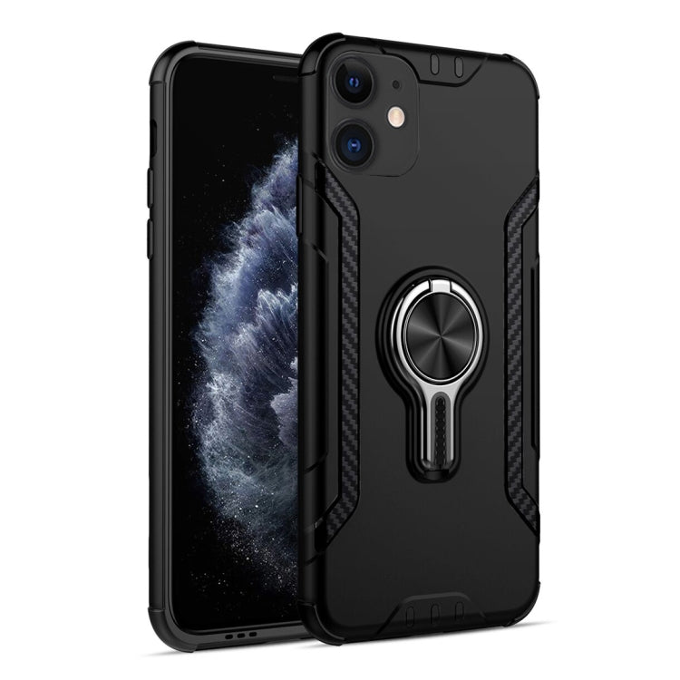 For iPhone 11 Metal Ring Holder 360 Degree Rotating TPU + PC Protective Case